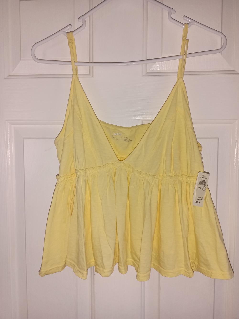 Aerie Yellow Peplum Camisole Top